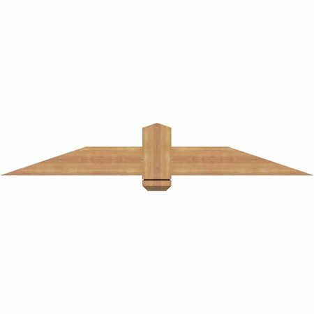 Ekena Millwork Eugene Smooth Timber Gable Bracket, Western Red Cedar, 60"W x 10"H x 3 1/2"D x 5 1/2"F, 4/12 Pitch GBW060X10X0406EUG00SWR